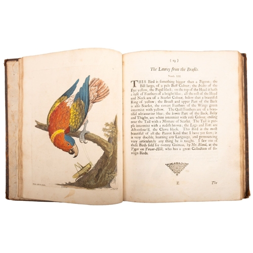 266 - ALBIN, Eleazar. A Natural History of Birds, to which are added, Notes and Observations by W. Derham,... 