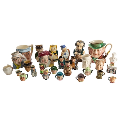 404 - TOBY & CHARACTER JUGS. A collection of Dickens and character jugs, including: a model of Charles Dic... 