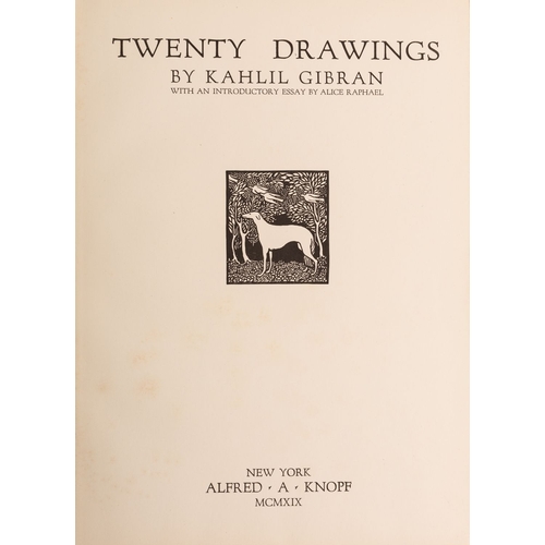 53 - GIBRAN, Kahlil. Twenty Drawings... with an Introductory Essay by Alice Raphael, 1st ed., New York, A... 