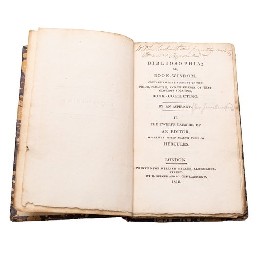 84 - [BERESFORD, James]. Bibliosophia; or, Book-wisdom. Containing some account of the pride, pleasure, a... 