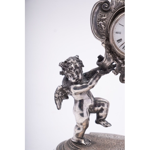 233 - An Italian silver figural watch stand, apparently no maker's mark, bears Rome 1815-70 2nd standard m... 