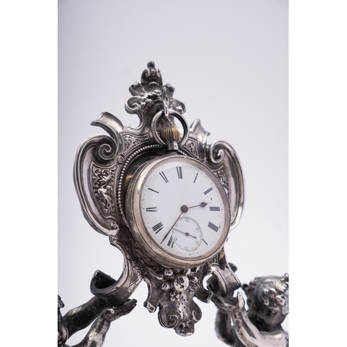 233 - An Italian silver figural watch stand, apparently no maker's mark, bears Rome 1815-70 2nd standard m... 