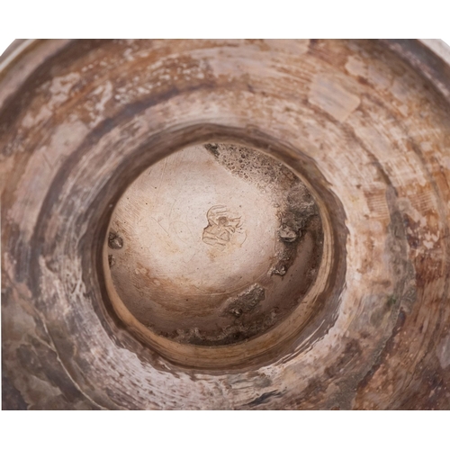 276 - An early 19th century Irish silver two handle cup, makers mark double struck and worn, date letter w... 