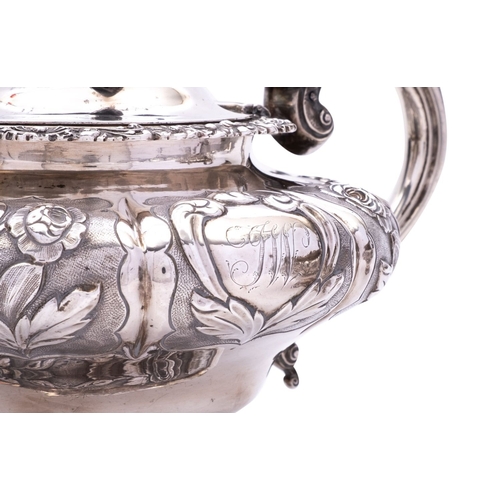 295 - A William IV silver part tea service by Richard Pearce & George Burrows, London 1836, comprising of ... 