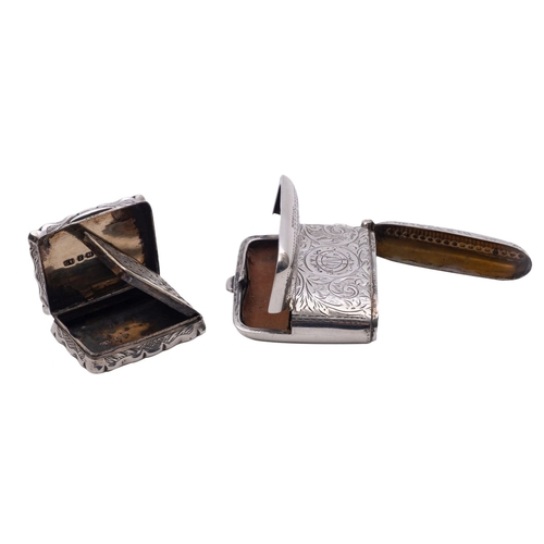 35 - A Victorian silver combination vesta and cheroot holder case, makers mark poorly struck, Birmingham ... 