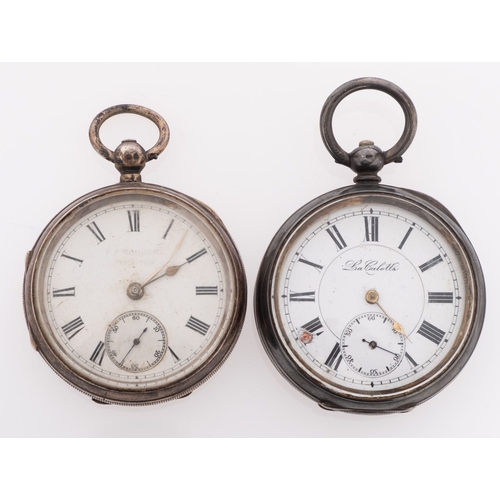 392 - Rogers, Paignton a silver open-faced pocket watch the case hallmarked for Chester 1896 and stamped w... 