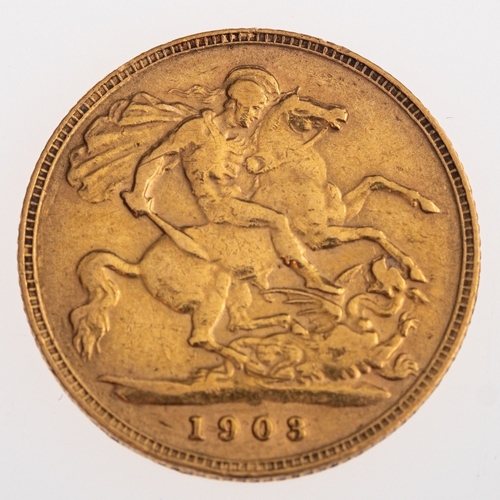 474 - A half sovereign, an Edward VII 1903 half sovereign, 3.9grams.