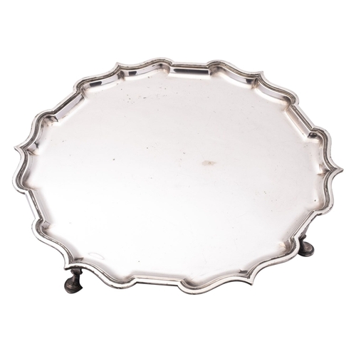 6 - A large Walker and Hall electroplated two handled tray 62.5cm wide, with a large Elkington and Co sa... 