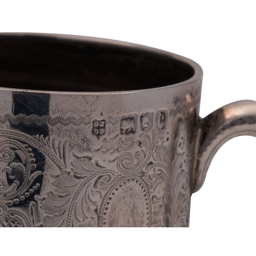 70 - A late Victorian silver christening mug by Josiah Williams & Co., London 1898, with a loop handle, t... 