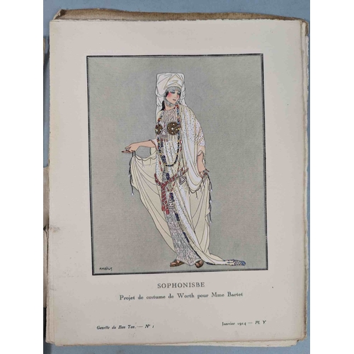 50 - FASHION. VOGEL, Lucien. GAZETTE DU BON TON: Art-Modes & Frivolités, Paris 1913-14, 4 vol., Noel 1913... 