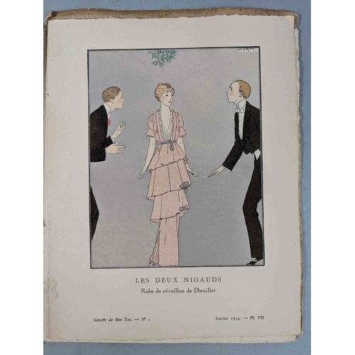 50 - FASHION. VOGEL, Lucien. GAZETTE DU BON TON: Art-Modes & Frivolités, Paris 1913-14, 4 vol., Noel 1913... 