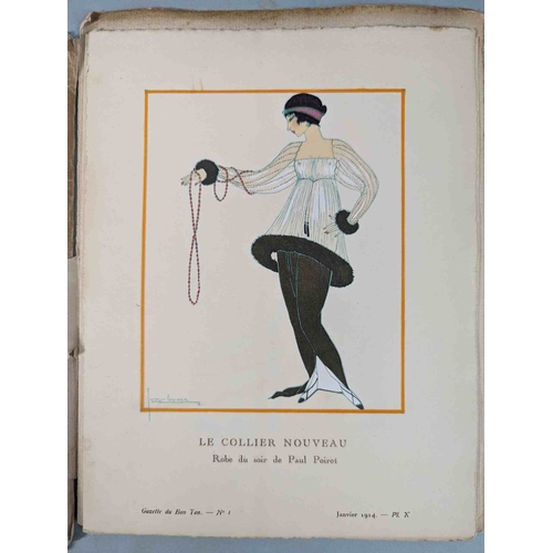 50 - FASHION. VOGEL, Lucien. GAZETTE DU BON TON: Art-Modes & Frivolités, Paris 1913-14, 4 vol., Noel 1913... 