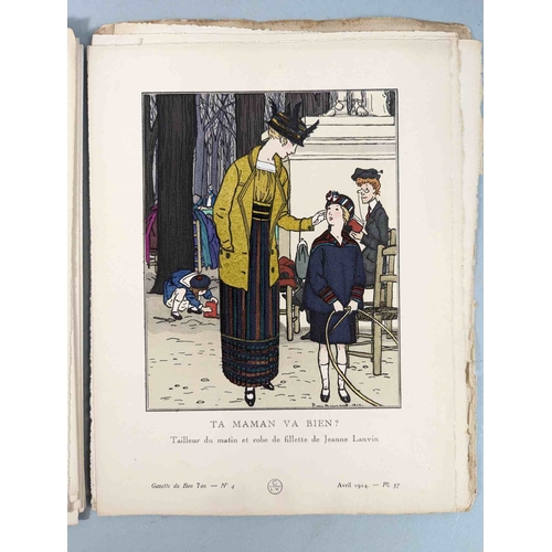 50 - FASHION. VOGEL, Lucien. GAZETTE DU BON TON: Art-Modes & Frivolités, Paris 1913-14, 4 vol., Noel 1913... 