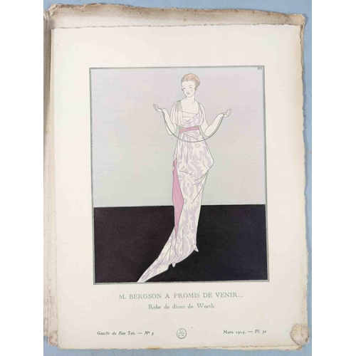 50 - FASHION. VOGEL, Lucien. GAZETTE DU BON TON: Art-Modes & Frivolités, Paris 1913-14, 4 vol., Noel 1913... 