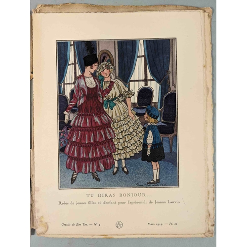 50 - FASHION. VOGEL, Lucien. GAZETTE DU BON TON: Art-Modes & Frivolités, Paris 1913-14, 4 vol., Noel 1913... 