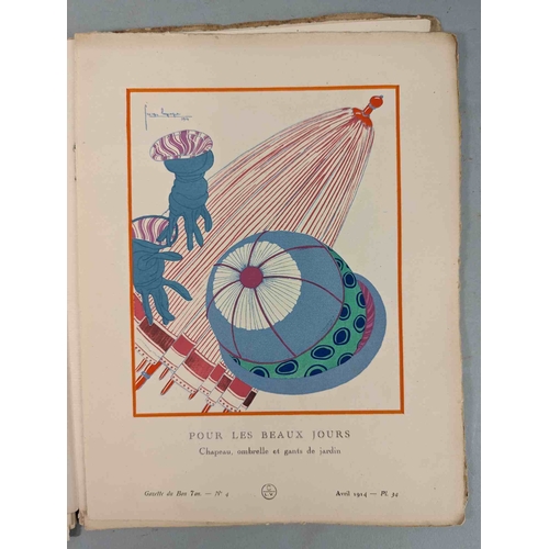 50 - FASHION. VOGEL, Lucien. GAZETTE DU BON TON: Art-Modes & Frivolités, Paris 1913-14, 4 vol., Noel 1913... 