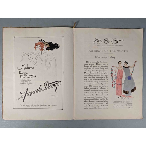 49 - FASHION. ART GOÛT BEAUTÉ, Feuillets De L'Élégance Féminine. 17 issues 1922-23, comprising: Jan 1922,... 