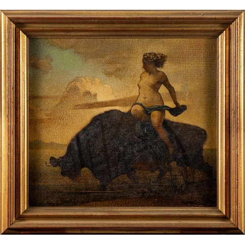 131 - Bertram Nicholls (British, 1883-1974) - Europa and the bull - Oil on canvas - 44 x 49cm - Signed low... 