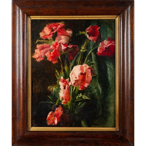 133 - Two still life pictures, one by T.B. (early 20th Century) - Still life with pink flowers and a green... 