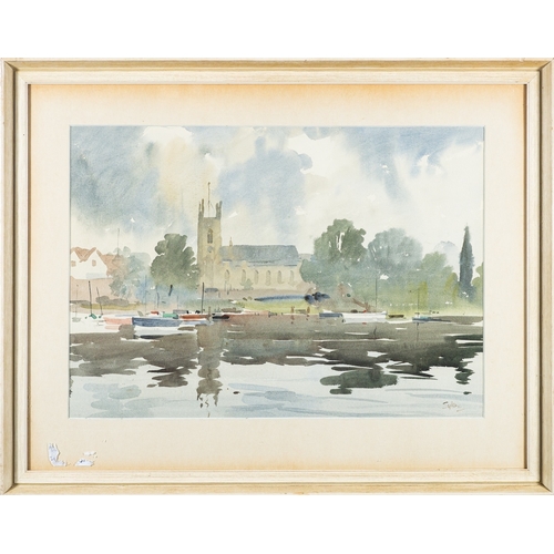 136 - Two landscapes, one by *Aubrey Sykes (British, 1910-1995) - Hampton - Watercolour - Signed lower rig... 