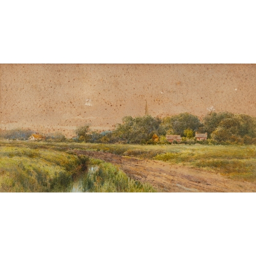 145 - Five landscapes, one by H.C. Metcalfe (British, early 20th Century) - View of a village road - Water... 