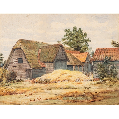 146 - Six landscapes, one by A. Macfallen (British, early 20th Century) - A village churchyard - Watercolo... 