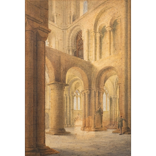 147 - Two watercolours, one by John Ely (British, 1848 - 1915) - Winchester Cathedral, North Transept - Wa... 