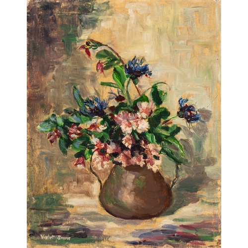 158 - British School, 19th/ 20th Century - six still life pictures- Still life of roses in a blue vase - O... 