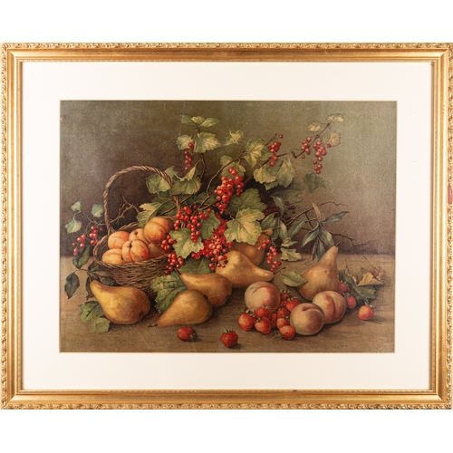 16 - A collection of seven colour prints after paintings of still lifes of flowers and fruits - the large... 