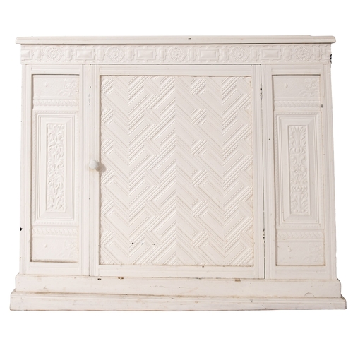 193 - A Victorian and later white painted side cabinet, late 19th Century, in Aesthetic Movement taste, th... 