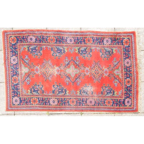 266 - A Turkey rug of traditional design and colours, 244cm x 156cm, also a Turkey runner, 350cm x 93cm, a... 