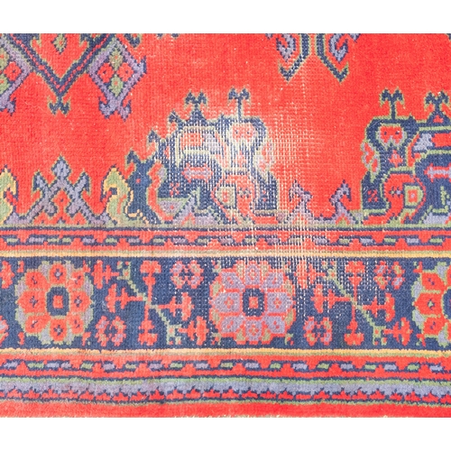 266 - A Turkey rug of traditional design and colours, 244cm x 156cm, also a Turkey runner, 350cm x 93cm, a... 