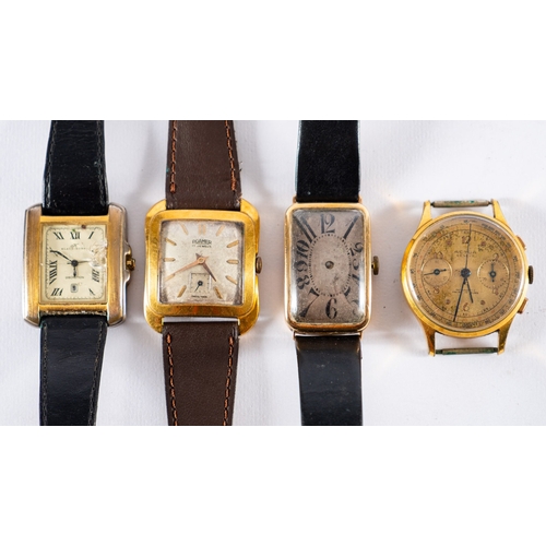 284 - A Gentleman's 9ct gold wristwatch together with a gold-plated wrist watch by Romer, a gold-plated ch... 