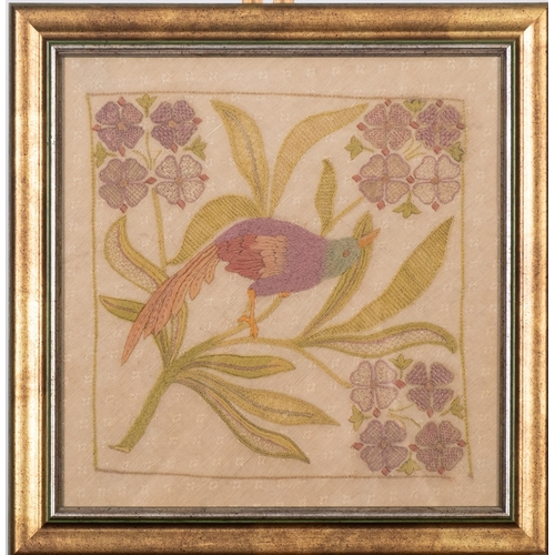 323 - A Victorian gros point needlework picture, depicting a bouquet of floral foliage, 45cm x 53cm in a b... 