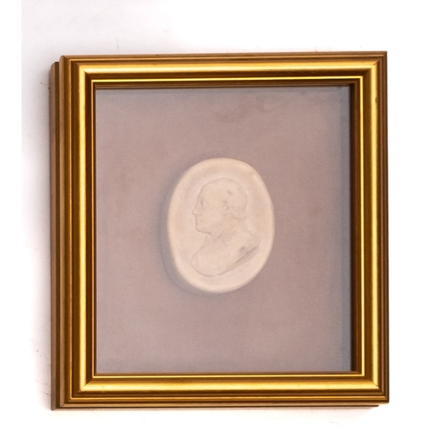 337 - A late 18th century oval wax portrait of Lord Hunter, dated 1791, 9cm x 7.5cm, in later glazed frame... 