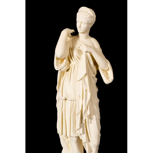 340 - A painted plaster model of the Diana de Gabies standing, late 19th/early 20th Century, 115cm (3ft 9.... 