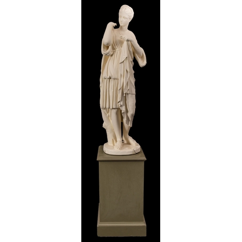 340 - A painted plaster model of the Diana de Gabies standing, late 19th/early 20th Century, 115cm (3ft 9.... 