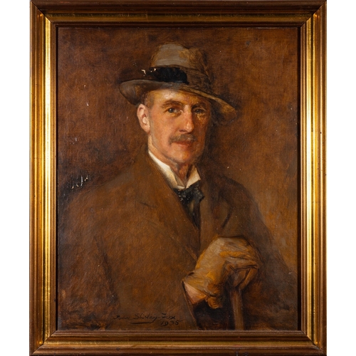 35 - Two portraits, one by John Shirley-Fox (British,1860-1939) - Portrait of a gentleman - Oil on canvas... 