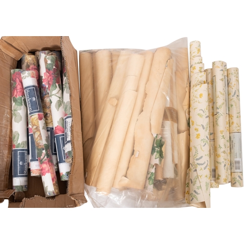 386 - A quantity of Sanderson part used and unused rolls of wallpaper.