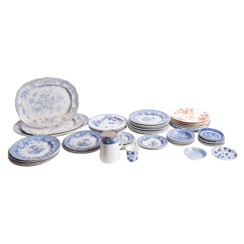 427 - A collection of various blue and white tablewares.