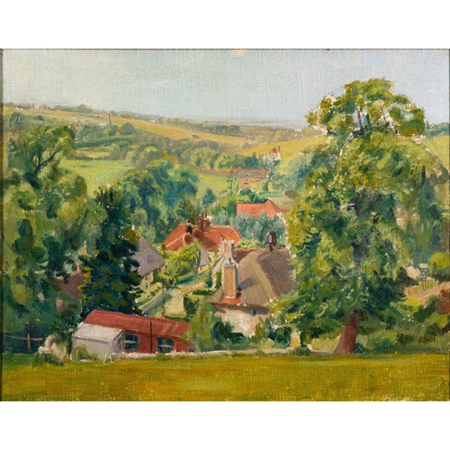 53 - A group of nine various landscapes, one by Eric Holt (British, 20th Century) - Farmhouse, horse and ... 