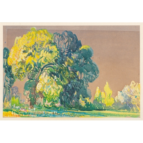 59 - Two landscapes, attributed to Evelyn Cheston (British, 1875-1929) -  Trees - Watercolour and gouache... 