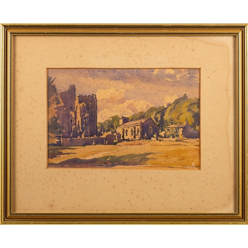 76 - British School, 20th Century - a group of four pictures- A Town Garden Square - Oil on card - 64.5 x... 