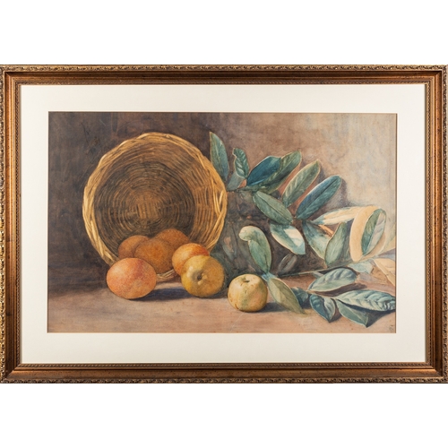 91 - Two still life pictures, one by Giovanni Barbaro (Italian,1864-1915) -  Still life of peaches and gr... 