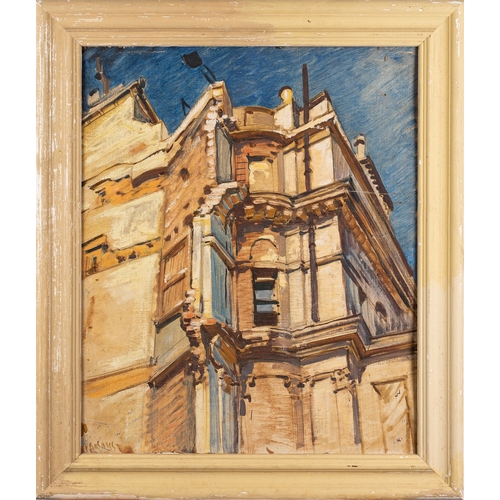 98 - British School, 20th Century - two pictures- Architectural study of a ruined building - Oil on canva... 