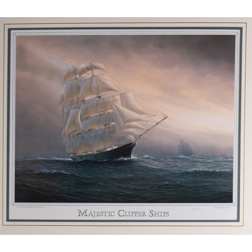 101 - After Tim Thompson (Contemporary) Majestic Clipper Ships Four colour prints Each 47 x 57cm Each sign... 