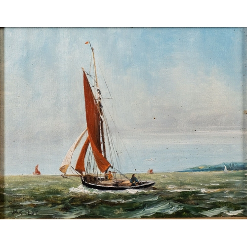 108 - John Peet (British, 20th century) 'Hinrike' of Brake. Captain Schwinge. 1904 Oil on decorated panel ... 