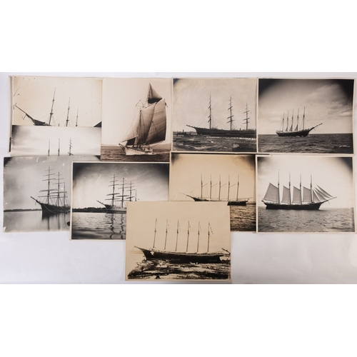 112 - A collection of early 20th-century photographs of ships, the larger 40.5 x 31cm