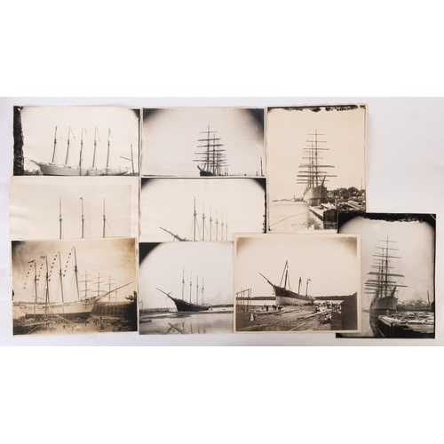 112 - A collection of early 20th-century photographs of ships, the larger 40.5 x 31cm
