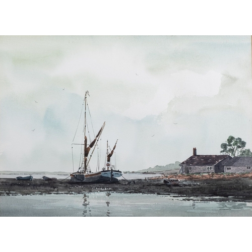 114 - Alan Whitehead (British, b. 1952) Ships at rest Two watercolours Each 23 x 32cm Each signed lower ri... 